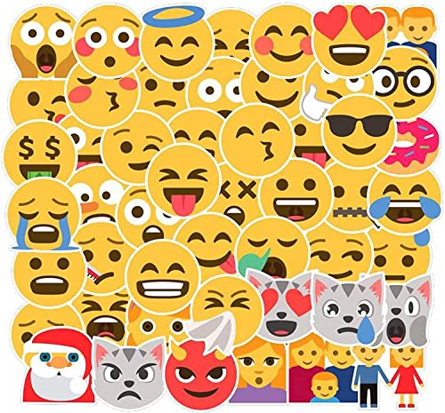 HNTR® Emotion-Aufkleber | 50 große Emoji-Aufkleber für den Gesichtsausdruck | lustige & ausdrucksstarke Vinyl-Aufkleber für Laptops, Wasserflaschen, Notizbücher & DIY Handwerk