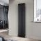 ELEGANT Black Single Panel Radiator 1800 x 408 mm Modern Flat Panel Column Designer Radiator Slim Radiator Tall Upright Central Heating Rad