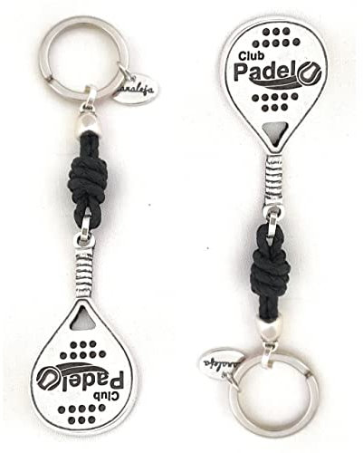 Llavero Club de pádel - Nanaleja - llavero raqueta de pádel - de cuero trenzado - hecho a mano - regalo de padel - regalo día del padre