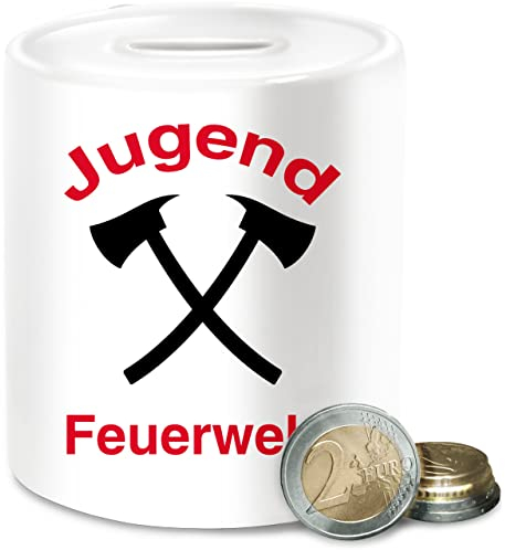 Spardose - Jugend Feuerwehr - Unisize - Weiß - spendenbox für jugendfeuerwehr