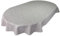 Karina Home Grey Linen Tex Wipe Clean Tablecloth Vinyl PVC Table Cover Wipeable Table Cloth (Grey, Oval 250cm x 140cm)