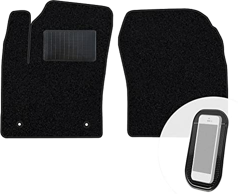 moto-MOLTICO Vorne Fußmatten Auto Velours Autoteppiche Schwarz Automatten Set 2-teilig passend für Toyota IQ 2009-2016