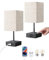EDISHINE Bedside Lamps Set of 2, 3 Way Dimmable Table Lamp with USB A+C Charging Ports, Touch Lamps for Bedroom, Living Room, Beige Linen Lampshade(LED Bulbs Included)