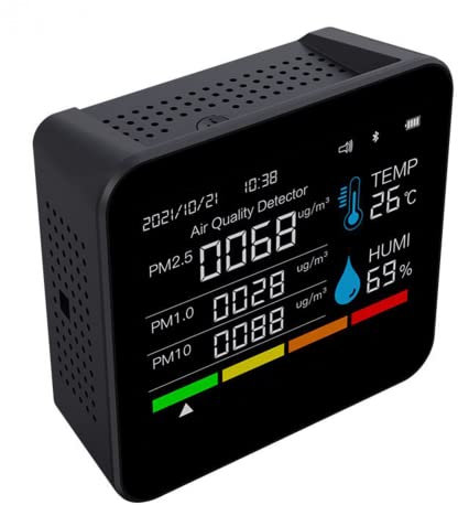 Détecteur de , moniteur de dioxyde de carbone 9 en 1, chargeur USB, capteur de qualité de l'air avec température et humidité