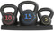 Yaheetech Kettlebell Weight Set 3pcs Kettle Bell Weight Lifting Training with Stand for Home Gym Strength Training 5LB & 10LB & 15LB Black
