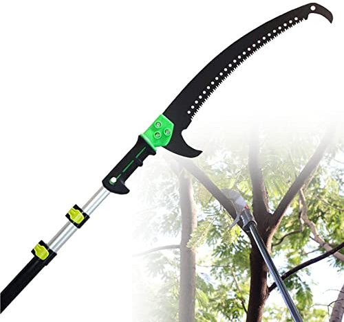 CHUNTIANMEI Teleskop Astsäge Set Mit Gebogener Profi Baumsäge Mit Haken Ausziehbares Gartenwerkzeug Professionelle Teleskop stabsäge,Ideal Als Hochentaste,3.6m/12FT