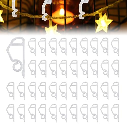120 Stück Weihnacht Licht Clips, Dachrinnenhaken für Lichterketten,Weihnachtslicht Clips für Weihnachtsaußenbeleuchtung Dekoration, Dachrinne Clip für Weihnachtsdekoration Hängende Außenleuchten