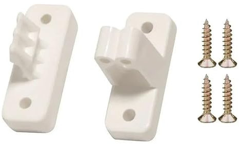 cyclingcolors Bloqueur arrêt de portillon portail à pince 48 x 18mm entraxe 35mm plastique blanc à visser Porte de garage