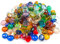 2LB Mini Perles de Verre, Pierres de Mancala de Couleurs mélangées, Perles de marbre à Fond Plat pour la Maison, l'art décoratif, l'artisanat et Le Remplissage de vases (0.5~0.7) Approx. 340PCS