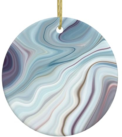 Marmor Wandbild Druck Weihnachtsbaum Keramik Hängende Ornamente,Runde Keramik Dekorationen,Für Zuhause, Weihnachten