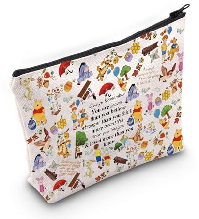 LEVLO Kosmetiktasche mit Reißverschluss, Aufschrift You Are Braver Stronger Smarter Than You Think, für Damen, mit Reißverschluss, Winnie M Bag, Kosmetiktasche