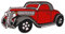 Oldtimer Auto Rot Aufnäher zum aufbügeln oder aufnähen Bügelbild Aufbügler für Kleidung gestickter Bügelpatch Applikation Hot Rod Patch Größe 10,3 x 5,4 cm