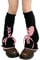 XEPST Lose Gestrickte Beinwärmer für Damen, Winter Stulpen Y2K Japanische Lolita Beinstulpen Lange Socken Kawaii Häkeln Beinwärmer Leg Warmers y2k für Damen (Schwarz+Pink)