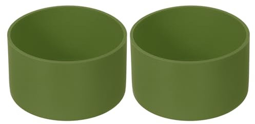 sourcing map 2pcs 7.5cm Protective Silicone Boot Sleeve for 12-24 oz, Water Bottle Bottom Anti-Slip Sleeve Cover, Universal Cup Bottom Accessories, Army Green