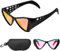 CAREDGO Fahrradbrille UV 400 Schutz Schutzbrille Winddichte Rennrad Brille Sonnenbrille Radsportbrillen Herren und Damen Radbrille Sportsonnenbrille mit Brillenetui für Outdoorsport Laufen Golf Angeln