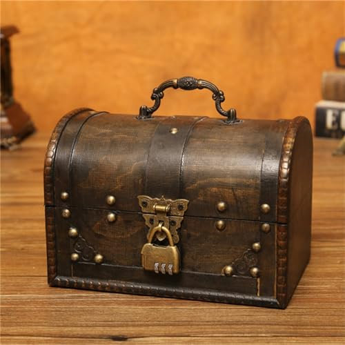 Vintage Holzkiste Nostalgische Aufbewahrungsbox, Schieß-Requisiten, Wohnaccessoires, Holzkiste (Color : Style 3, Size : 20x12.5x13.5cm)