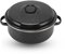Roasting Pan with Lid, Round Roaster Pan Enameled Roasting Pan Black Covered Roaster Pan Non Stick BBQ Pot Roast Pan for Small Turkey(26cm)