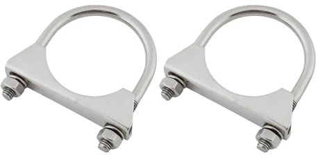 ALI2 2 Piezas Abrazadera De Escape,Abrazadera De Escape De Acero Galvanizado Con Tuerca,Abrazadera De Tubo De Escape,Abrazadera De Tubo De Escape,Abrazadera De Tubo De Escape (70mm)