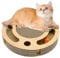 Kratzbrett Katze mit Klingelballs, 3 in 1 Wellpappe Kratzpappe für Katzen, Interaktives Katzenspielzeug Stabilem Katzenkratzbretter Kratzmatte Zubehör für Katzen für Katzen (Rund)