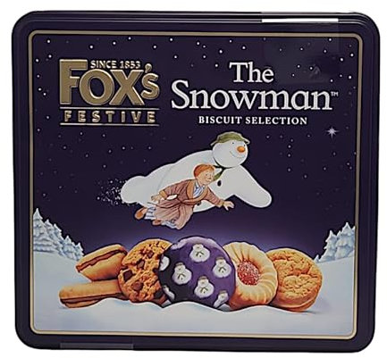 Fox’s Festive Biscuit Selection – Featuring Classic Biscuit Varieties in The Snowman-Themed Tin – Delicious Cookies Ideal for Holiday Present, Festive Celebrations, and Seasonal Enjoyment.