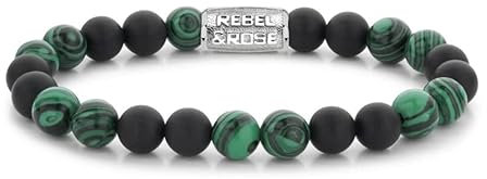 Rebel and Rose RR-80068-S-M - Matt Malachite Twist - Armband, Perlen oder Leder Armband