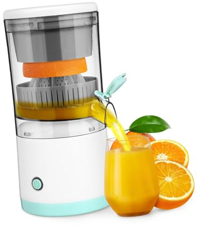 KICHOUSE Presse-agrumes Portable Rechargeable Avec Batterie Capacité Élevée Extracteur De Jus Électrique Pour Oranges Citrons Et Fruits Variés Facile à Utiliser Et Effort