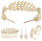 MisFun 4 Stück Griechische Göttin Kostüm Schmuck Set, Hochzeit Brautschmuck Oberarmreif Ohrringe Lorbeerkranz Haarspange, Braut Hochzeits Kopfschmuck Hochzeit Boho Blatt Haar Krone Accessories