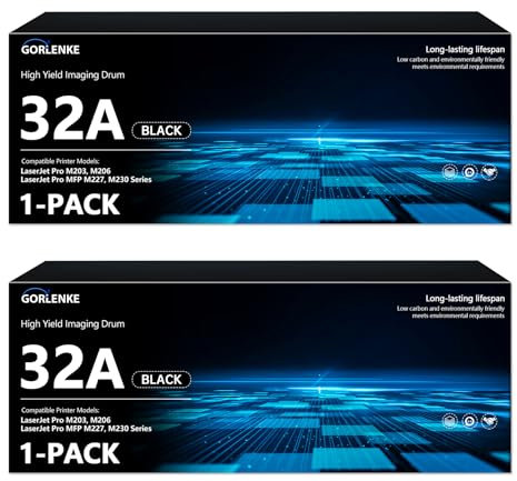 32 A Laser-Bildtrommel, 32 A, CF232A, kompatibel mit Laser Pro M203dn, M203dw, M206, MFP, M227fdn, M227sdn, M227fdw, M230 Serie, Drucker-Ersatz für HP 32A Bildtrommel (2-Schwarz, Toner nicht im