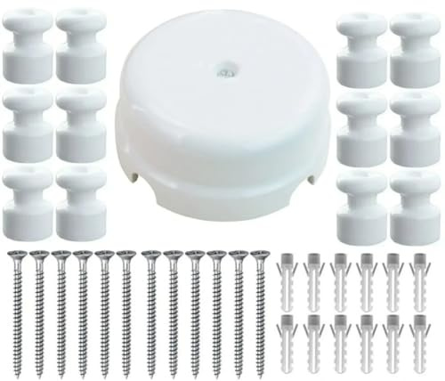 Kit ceramico: scatola derivazione Ø78mm + 12 isolatori in porcellana Bianco