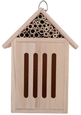 Sosoport Insektenhotel aus Holz für Garten Insektenhaus Draußen Bienenhaus Nistkasten Marienkäferhaus Schmetterlingsnistkasten Insektenunterkunft für Naturbeobachtung