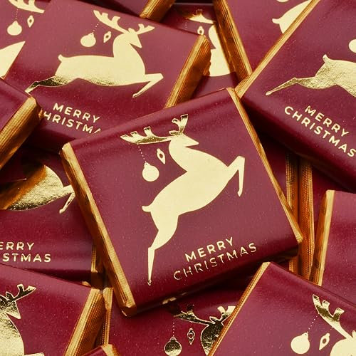 Wyeland Confectionery Merry Christmas Reindeer Milk Chocolate Neapolitans - 100 Chocolates