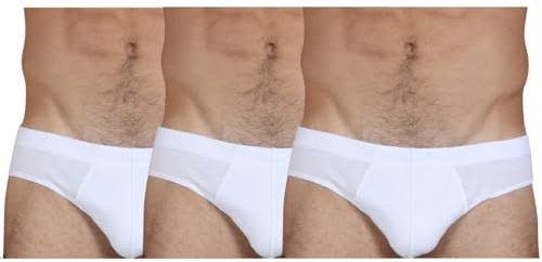 Slip Uomo in Puro Cotone Filo di Scozia, Intimo Uomo in Tessuto Elastico Senza Cuciture Seamless, Made in Italy (IT, Testo, M, Regular, Regular, 3, Bianco)