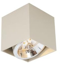 Qazqa - Moderne Wandleuchte Beige G9 schwenkbar - Box I Wohnzimmer I Schlafzimmer - Aluminium Quadratisch - LED geeignet G9