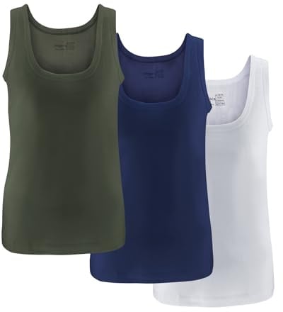 UNDEREA 3er Pack Jungen Unterhemden Tank Tops – Klassisch Feinripp aus 100% gekämmter Baumwolle für Schule Sport Alltag