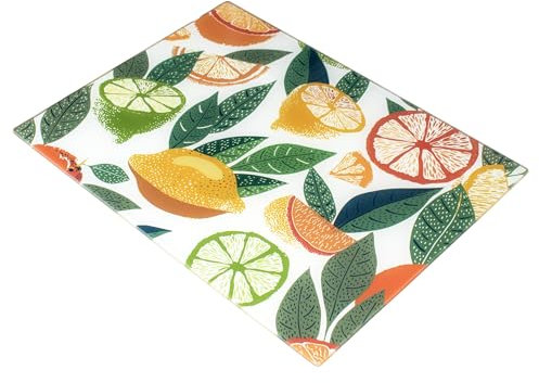 Citrus Fruits Glass Worktop Saver 40x30cm Kitchen Chopping Board Surface Protector Gift