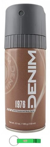 24x Denim Deodorante Spray Corpo 1976 - Körperspray-Deodorant - Klassisch maskulin, frisch und mit einem unverwechselbaren Hauch von Raffinesse Deo 150ml + Beni Culinari Kostenloser Schlüsselanhänger