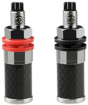 FOLODA Pack Of 2pcs Banana Plug Socket Connectors Binding Post Power Amplifier Rhodium Plated HIFI