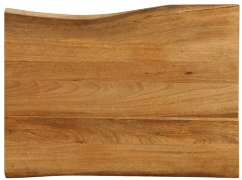 vidaXL Tischplatte, Holzplatte mit Baumkante, Massivholzplatte für Esstisch Couchtisch, Ersatztischplatte, 80x60x3,8cm Massivholz Mango
