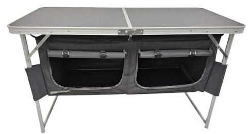 Outdoor Revolution Napoli Folding Camping Table with Storage, 120 x 60 cm, Aluminium Frame