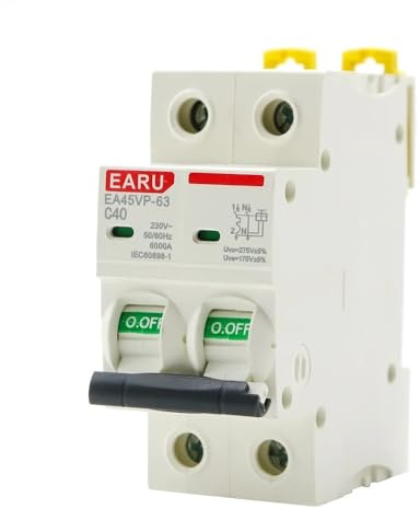 CaFfen Sicherungsautomat AC MCB Typ C 230V 50/60HZ Mini Circuit Breaker Überspannung Und Unterspannung Schutz 6A 10A 16A 20A 25A 32A 40A 50A 63A 1P + N Leitungsschutzschalter(50A)