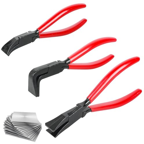 Juego de 3 alicates plegables, alicates para doblar chapa 0-45-90 grados, mini alicates de chapa de 22 mm de ancho, alicates dobladores y alicates dobladores para techadores y fontaneros, mangos