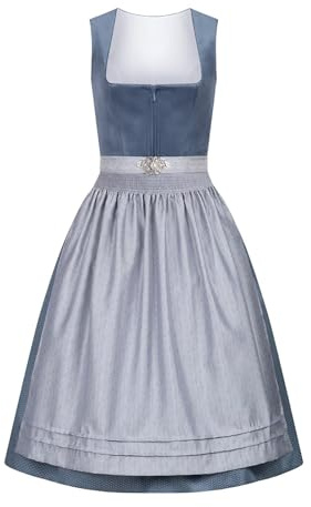 Dirndl - Robe Dirndl 3 pièces pour femme - Pour carnaval - Bleu - Taille L