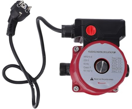 Spacnana Pompa di Ricircolo Acqua Calda, Pompa di Circolazione Schermata 3 velocità 46W 67W 100W 65L/min per di Riscaldamento con Tubo NPT 1 Pollice Giunto 3/4 Pollici (Spina europea 220 V)