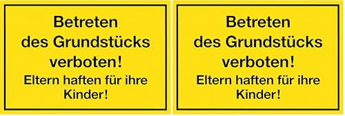 Metafranc Hinweisschild Betreten des Grundstücks verboten! - 300 x 200 mm/Beschilderung/Verbotsschild/Zutrittsverbot/Privatgrundstück/Grundstückskennzeichnung/Gewerbekennzeichnung/500280