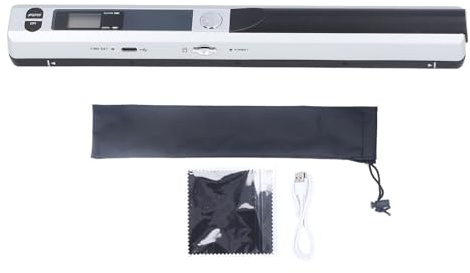 Ejoyous Handscanner Dokumentenscanner Tragbarer Scanner 900DPI A4 Farbscan JPG/PDF Mobilscanner Unterstützung für Unterwegs Büro, für Dokumente Quittungen Fotos (Silver)