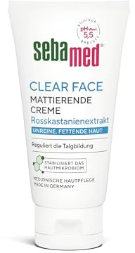 Sebamed Clear Face Unreine Haut Mattierende Tagescreme, für unreine und fettende Haut, reguliert die Talgbildung, hat einen mattierenden Effekt und hilft, wirksam gegen Hautunreinheiten vorzubeugen