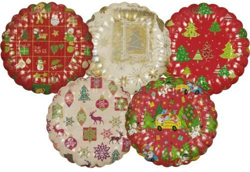 Papstar Pappteller / Einwegteller rund (25 Stück), verschiedene Weihnachtsmotive und gewellter Rand, Durchmesser 23 cm, ideal für Süßigkeiten, Plätzchen und Kuchen, #11522