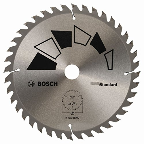 Bosch 1x Kreissägeblatt Standard (Sägeblatt für Holz, Ø 184 x 2.2/1.5 x 20/16 mm, 40 Zähne, ATB, mit 1x Reduzierring 16 mm, Zubehör Kreissäge)