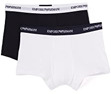 Emporio Armani Herren 2-pack trunk Essential Core logo band underwear, Schwarz, M EU