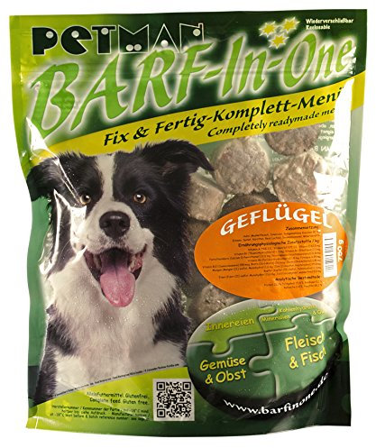 petman Geflügel, 20 x 750g-Beutel, Tiefkühlfutter, gesunde, natürliche Ernährung für Hunde, Hundefutter, Barf, B.A.R.F.